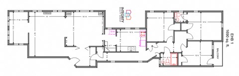 Floor plan for 3 beds, 1.5 baths, 1690 sqft